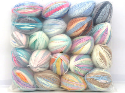 Acrylic Self Striping Leftover Yarns Mixed Lot fnt2-83915