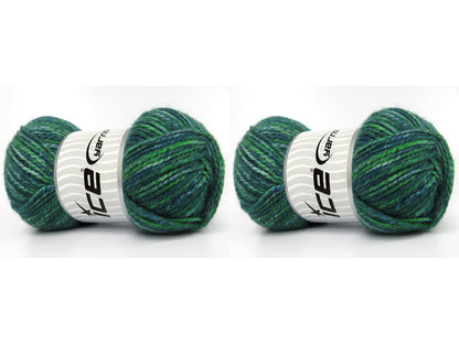 Jeans Wool Bulky Green Shades, Blue Shades fnt2-83974